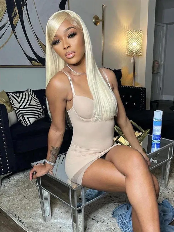 24hrs shipping Chinalacewig Blonde Silky Straight 13x4 Transparent Lace Front Human Hair Wigs NCF76