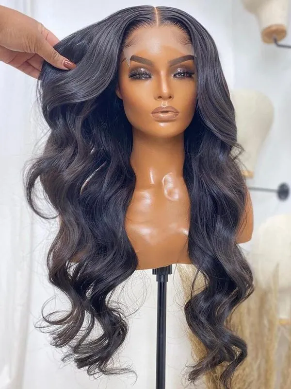 24hrs shipping Chinalacewig Body Wave 13X6 Transparent Lace Front Human Hair Wigs Bleached Knots CF109