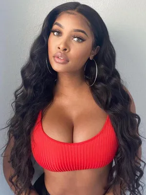 24hrs shipping Chinalacewig Body Wave 13X6 Transparent Lace Front Human Hair Wigs Bleached Knots CF109