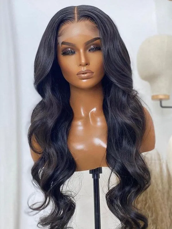 24hrs shipping Chinalacewig Body Wave 13X6 Transparent Lace Front Human Hair Wigs Bleached Knots CF109