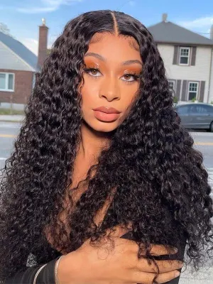 24hrs shipping PrePlucked 136 HD Lace Front Black Color Deep Curly Wig For Woman  NCF84