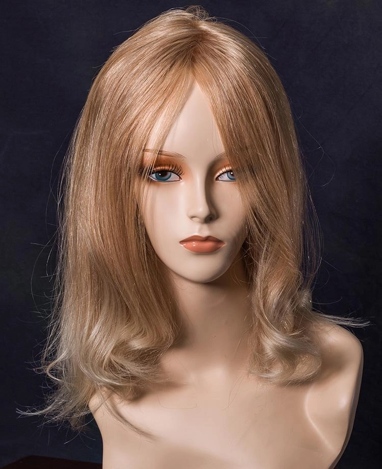 301T F-Top Blend Hand Tied Human Hair Piece Topper 1"
