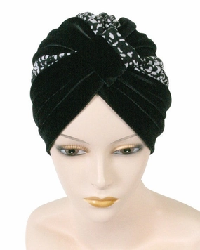 Accessories_Bt Classic_Wigs fashionable Two Tone Velour Turban