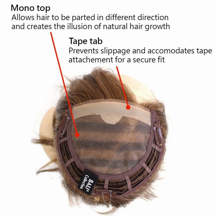 Accessories_Wigpro Collection_Wigs BA881 Synthetic Mono Top L Hairpiece by WigPro | Bali Synthetic Hair Pieces