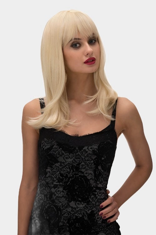 Blonde long bob wig, slightly layered: Lola