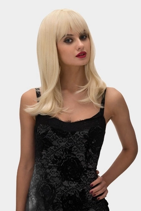 Blonde long bob wig, slightly layered: Lola