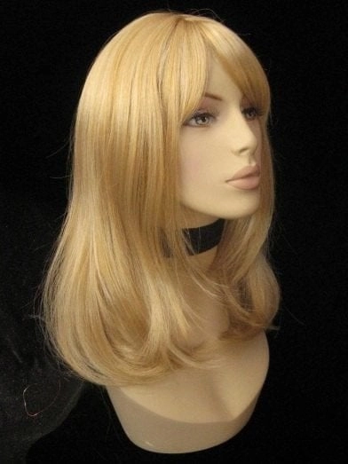 Blonde long bob wig, slightly layered: Lola
