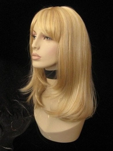 Blonde long bob wig, slightly layered: Lola