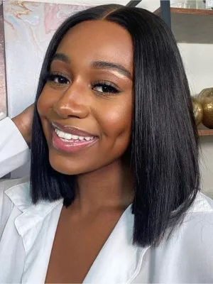 Chinalacewig 8x6 Royal 007 Lace Wig Short Bob Wear &Go Breathable Cap Wig CL017