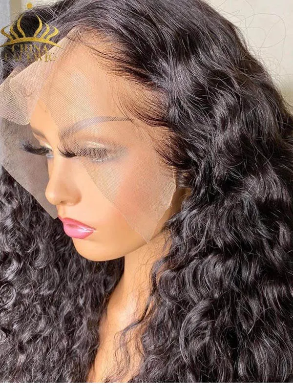 Chinalacewig Black Friday 24hrs shipping Best Virgin Human Hair Curly 360 HD Lace Wigs BK06