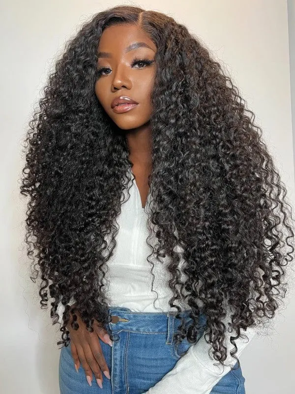 Chinalacewig Brazilian Virgin Human Hair Kinky Curly 360 Lace Front Wigs With Babyhair CF481