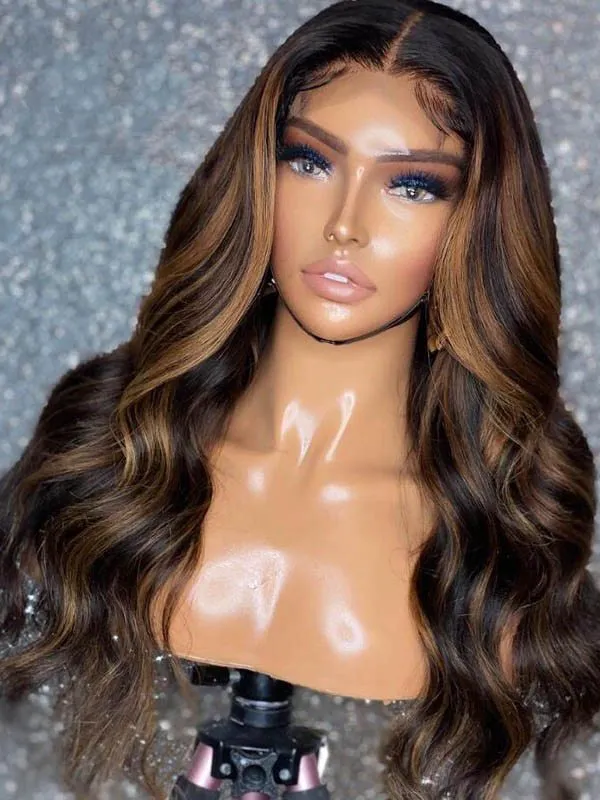 Chinalacewig Undetectable HD Lace Wave 150% Highlight Color 13x6 Lace Front Wig CF435