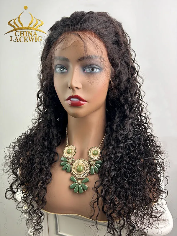 Chinalacewig Undetectable Lace Human Hair Loose Curly 360 Lace Frontal Wig CF361