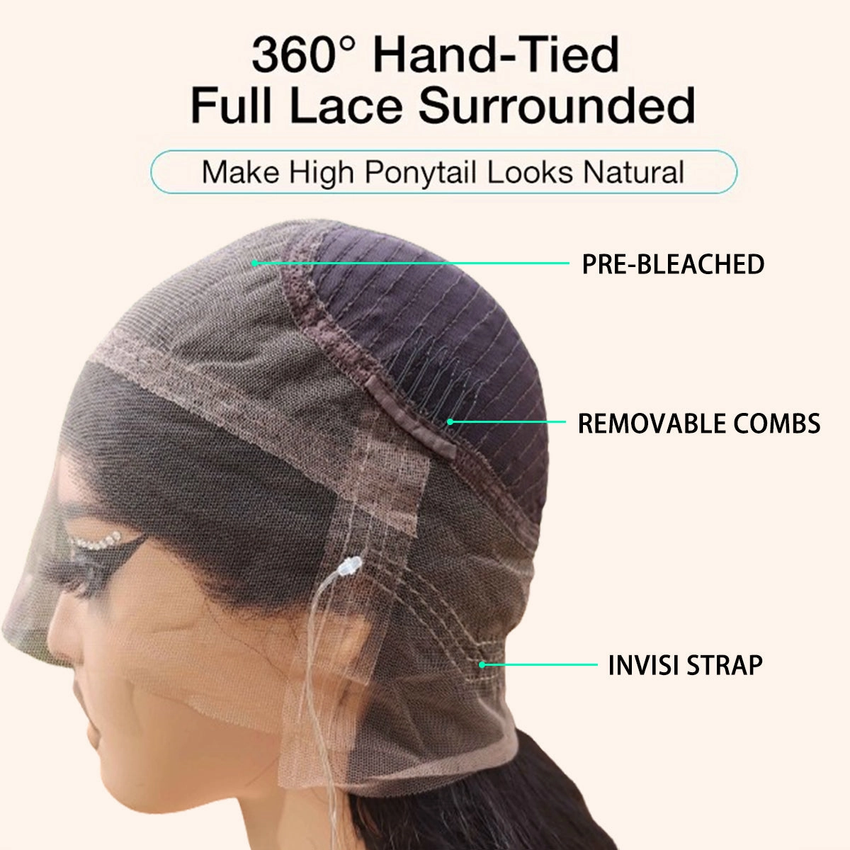 Chinalacewig Undetectable Lace Virgin Human Hair Deep Curly 360 Lace Frontal Wig CF106
