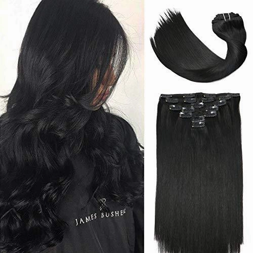 Clip In Human Hair Extensions Thicken Double Weft 9A Brazilian Hair 7pcs
