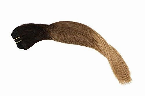 Clip In Human Hair Extensions Thicken Double Weft 9A Brazilian Hair 7pcs