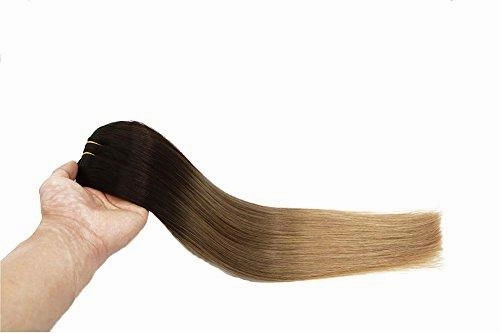 Clip In Human Hair Extensions Thicken Double Weft 9A Brazilian Hair 7pcs
