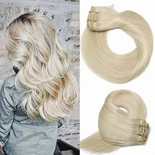 Clip In Human Hair Extensions Thicken Double Weft 9A Brazilian Hair 7pcs