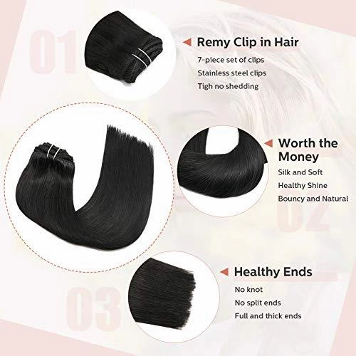 Clip In Human Hair Extensions Thicken Double Weft 9A Brazilian Hair 7pcs