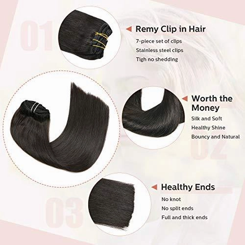 Clip In Human Hair Extensions Thicken Double Weft 9A Brazilian Hair 7pcs