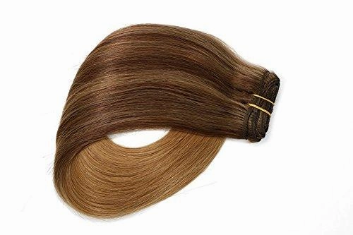 Clip In Human Hair Extensions Thicken Double Weft 9A Brazilian Hair 7pcs