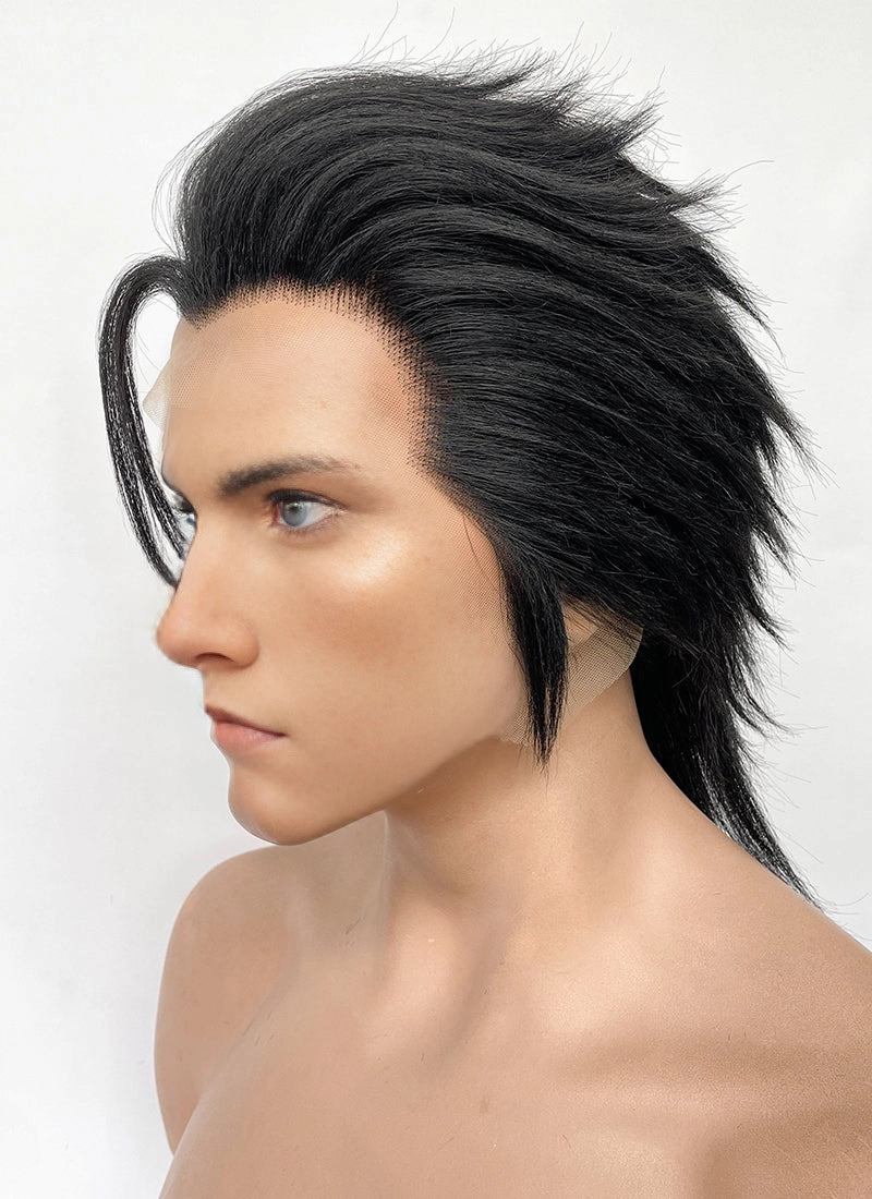 Final Fantasy VII Zack Fair Natural Black Yaki Straight Lace Front Synthetic Men's Wig LF6107