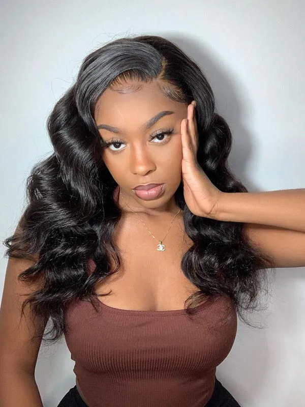 Glueless Full HD Lace Natural Wave Wig With Preplucked Hairline CF460