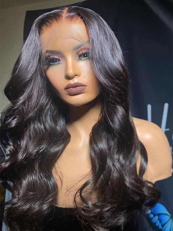 Glueless Pre-plucked Hairline Virgin Human Hair 360 HD Lace Body Wave Wigs NCF119
