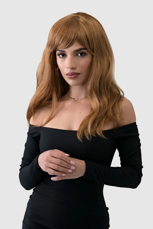 Golden brown wig with long waves: Carmella