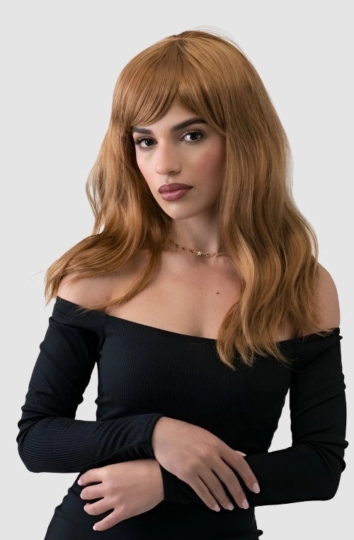 Golden brown wig with long waves: Carmella