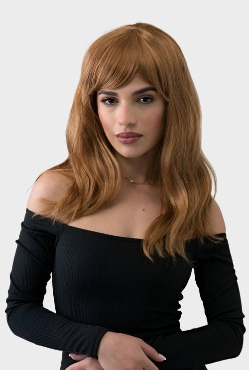 Golden brown wig with long waves: Carmella