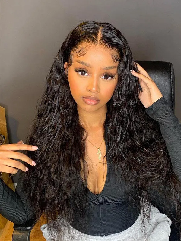 Human Hair Wigs Virgin Brazilian Water Wave Hair Wigs Full HD Lace Wig CF393