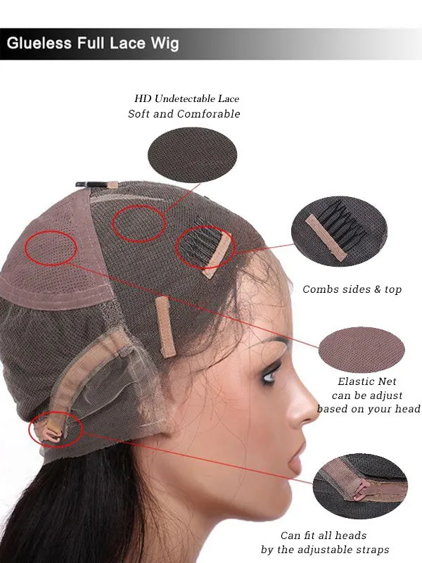 Invisible HD Lace Body wave Glueless Full Lace Human Hair Wigs CF042