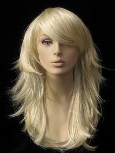Light blonde wig, long, layered, tip flip: Gabriella