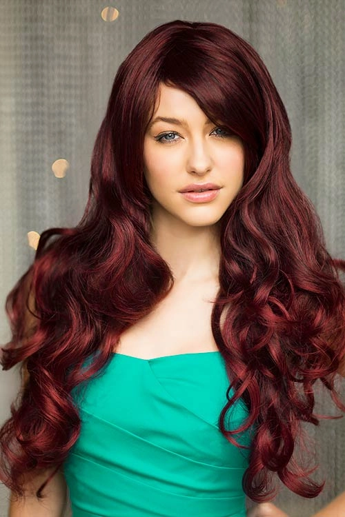 Long red and black wig: Cheryl