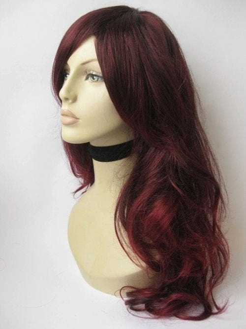 Long red and black wig: Cheryl