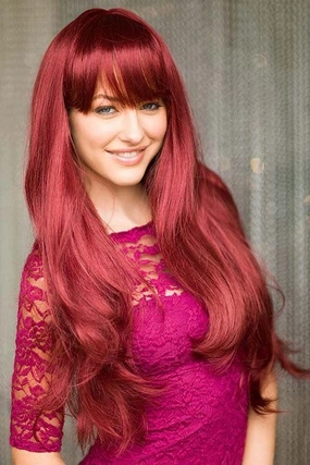 Long red wig, gently layered: Nina