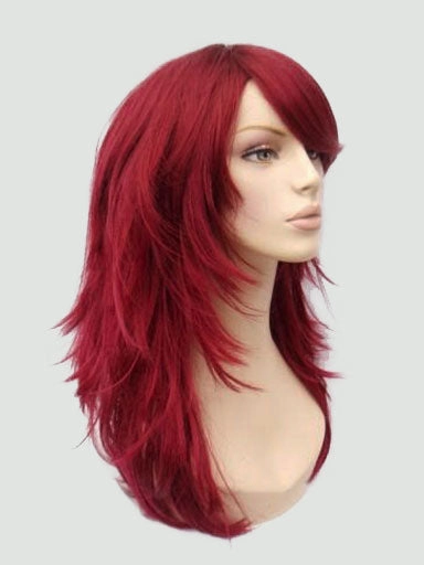 Long red wig, layered with flicked tips: Salome