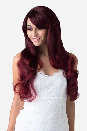 Long red wig with black lowlights: Anji