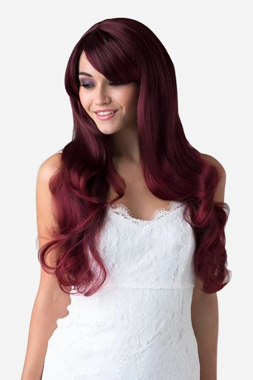 Long red wig with black lowlights: Anji