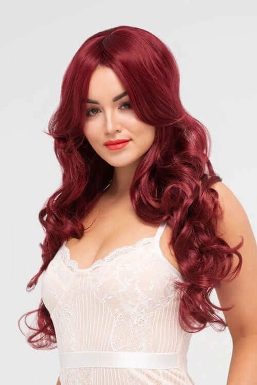 Long red wig with loose curls: Peggy Soo