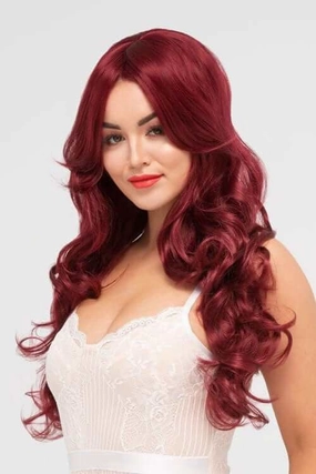 Long red wig with loose curls: Peggy Soo