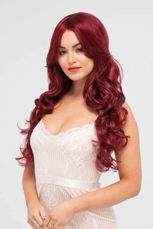 Long red wig with loose curls: Peggy Soo