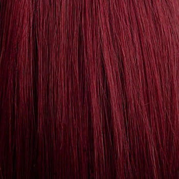 Long red wig with straight retro-style fringe: Esther