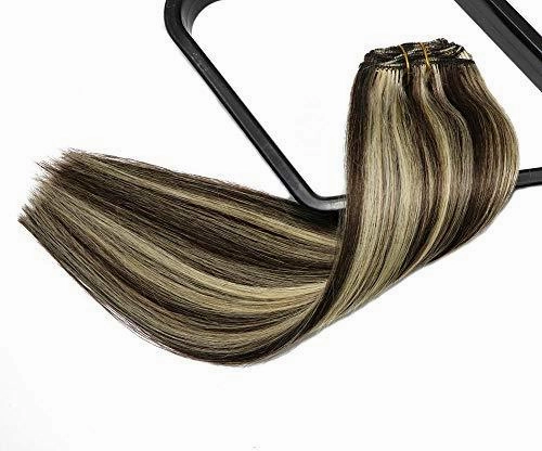 Remy Clip in Human Hair Extensions -15Inch 7pcs set