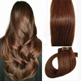 Remy Clip in Human Hair Extensions -15Inch 7pcs set