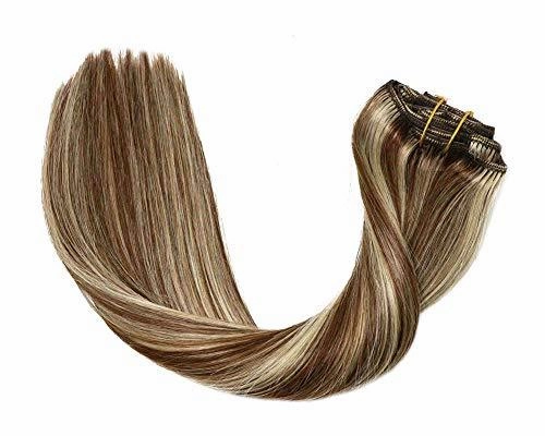 Remy Clip in Human Hair Extensions -15Inch 7pcs set