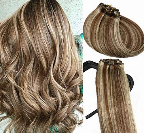 Remy Clip in Human Hair Extensions -15Inch 7pcs set