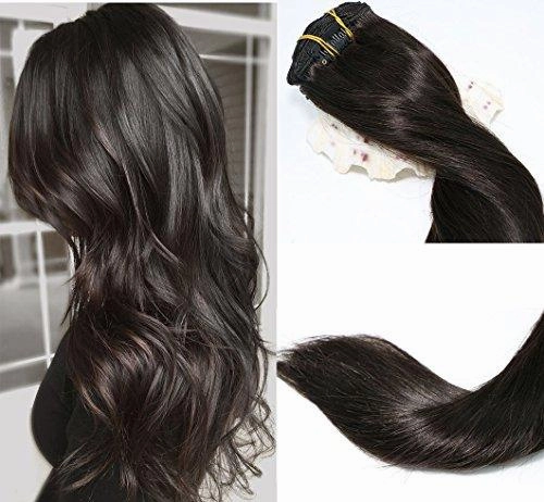 Remy Clip in Human Hair Extensions -15Inch 7pcs set