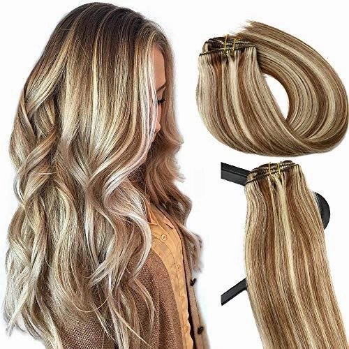 Remy Clip in Human Hair Extensions -15Inch 7pcs set